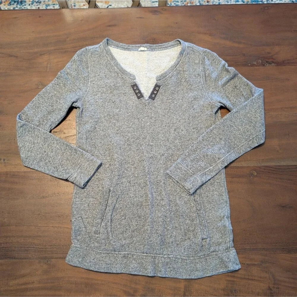 J. Crew Heathered Gray Knit Tunic Sweater, Size XS